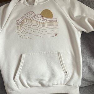 White Hoodie with Mountain Graphic